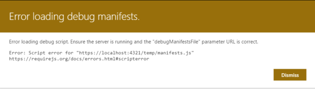 Error loading debug manifests (debugManifestsFile) | Pankaj Surti's Blog
